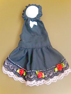 フェレット服・ごすろり・黒に赤いバラとピンクレース１