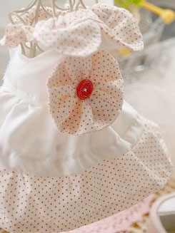 フェレットの服・まんまるお花・白１
